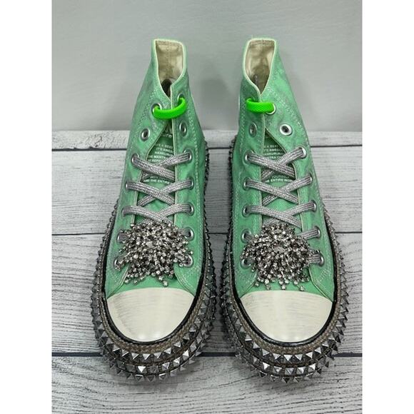NAN-KU Couture Cruise Spring Mint High-Top Sneakers with  Nan-Ku X Free People Womens Cruise Studded Hi Top Sneakers‎ Spring Mint Size 36